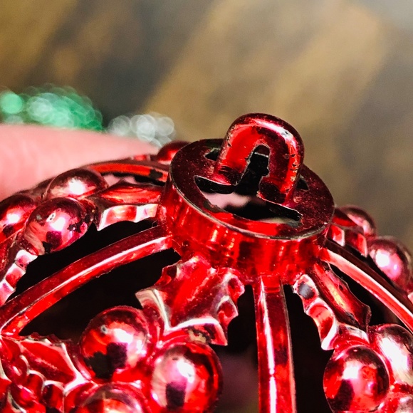 🎄SALE Set of 3 Vintage Mid Century Ornaments, 2-sided indent, decorative cutouts - Picture 5 of 11